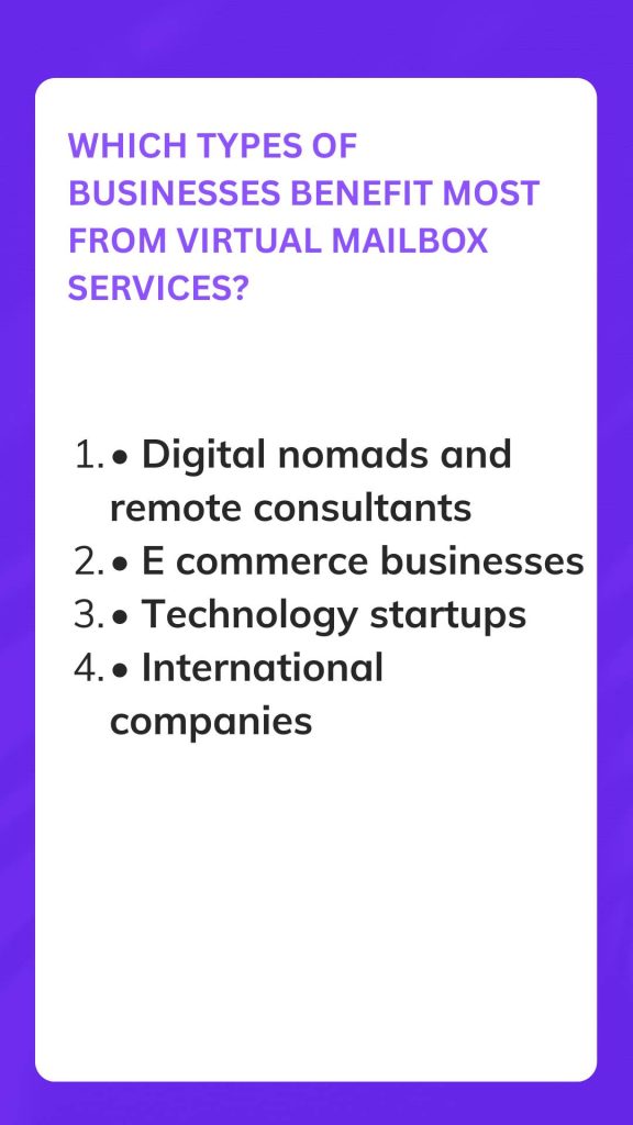 Which types of businesses benefit most from virtual mailbox services