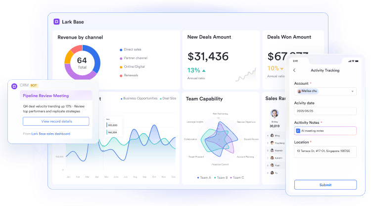 Patient record logs with Lark Base