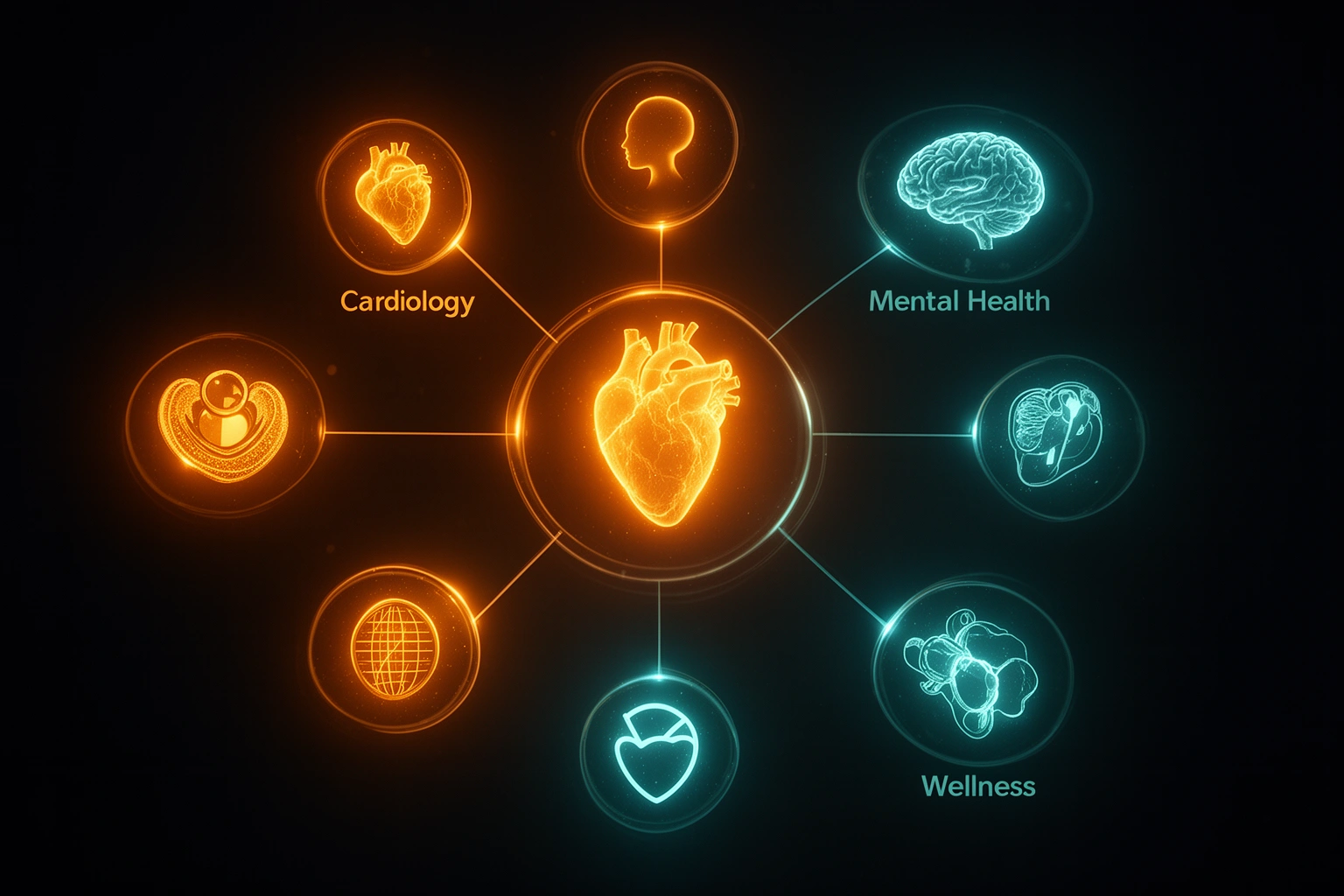 mental health cardiology pain management wellness medical categories digital platform