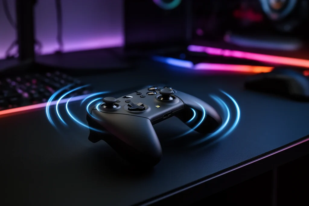 connectivity hssgamepad wireless controller setup on gaming desk