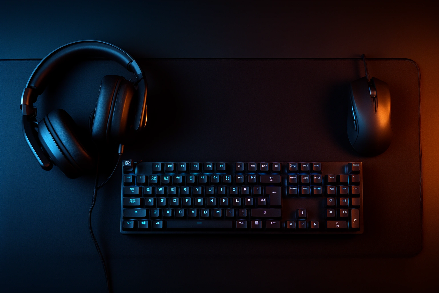 FPS gaming gear review setup showing headset keyboard and mouse for PlayBattleSquare competitive gaming tips