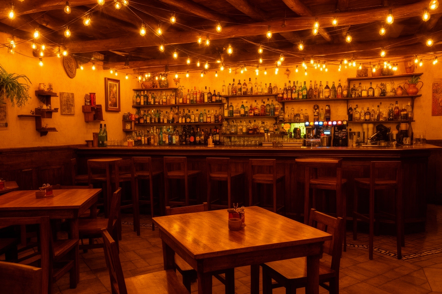 Latin American restaurant cocktail bar ambiance for chuflay