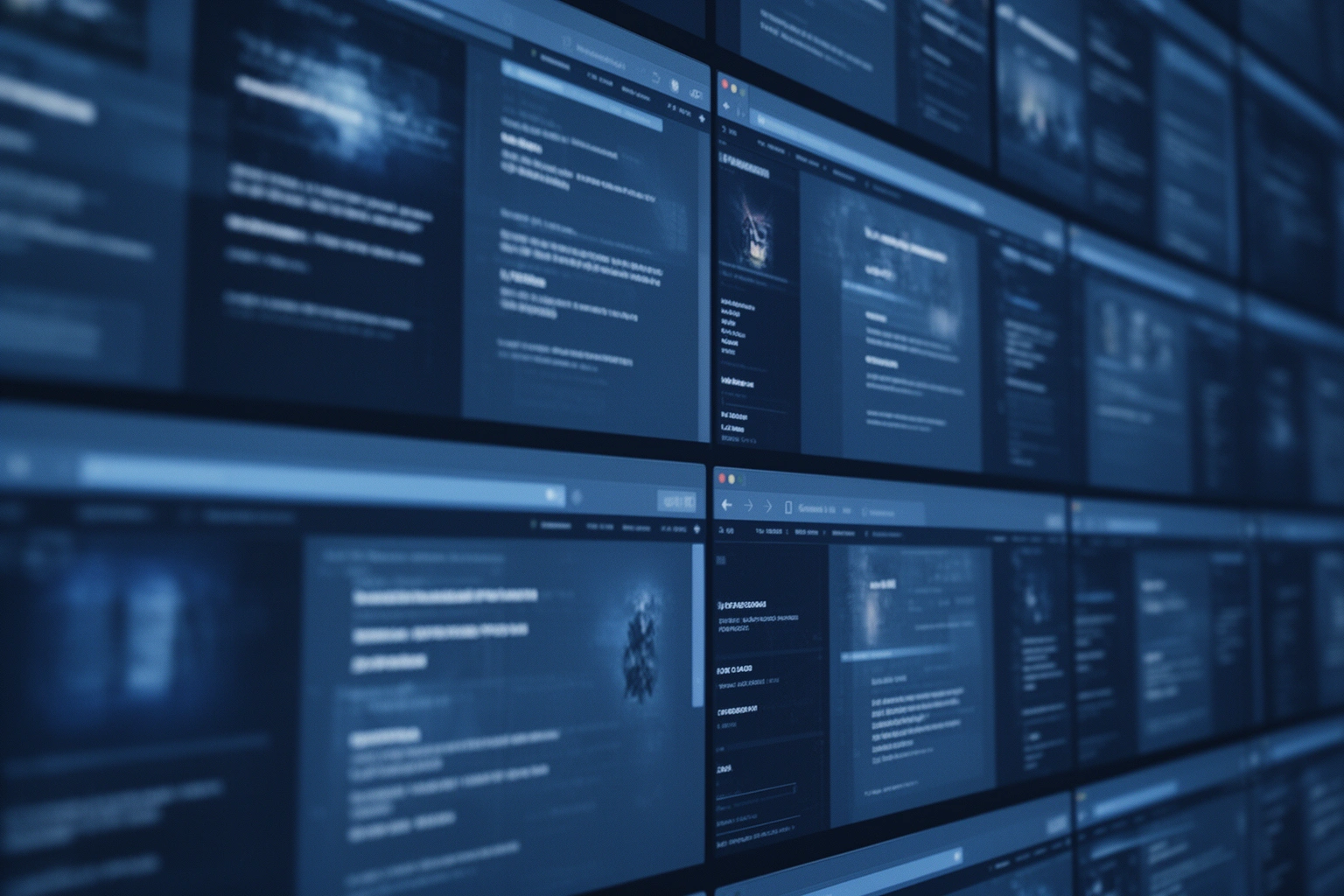 Content farm network of duplicate blog templates concept