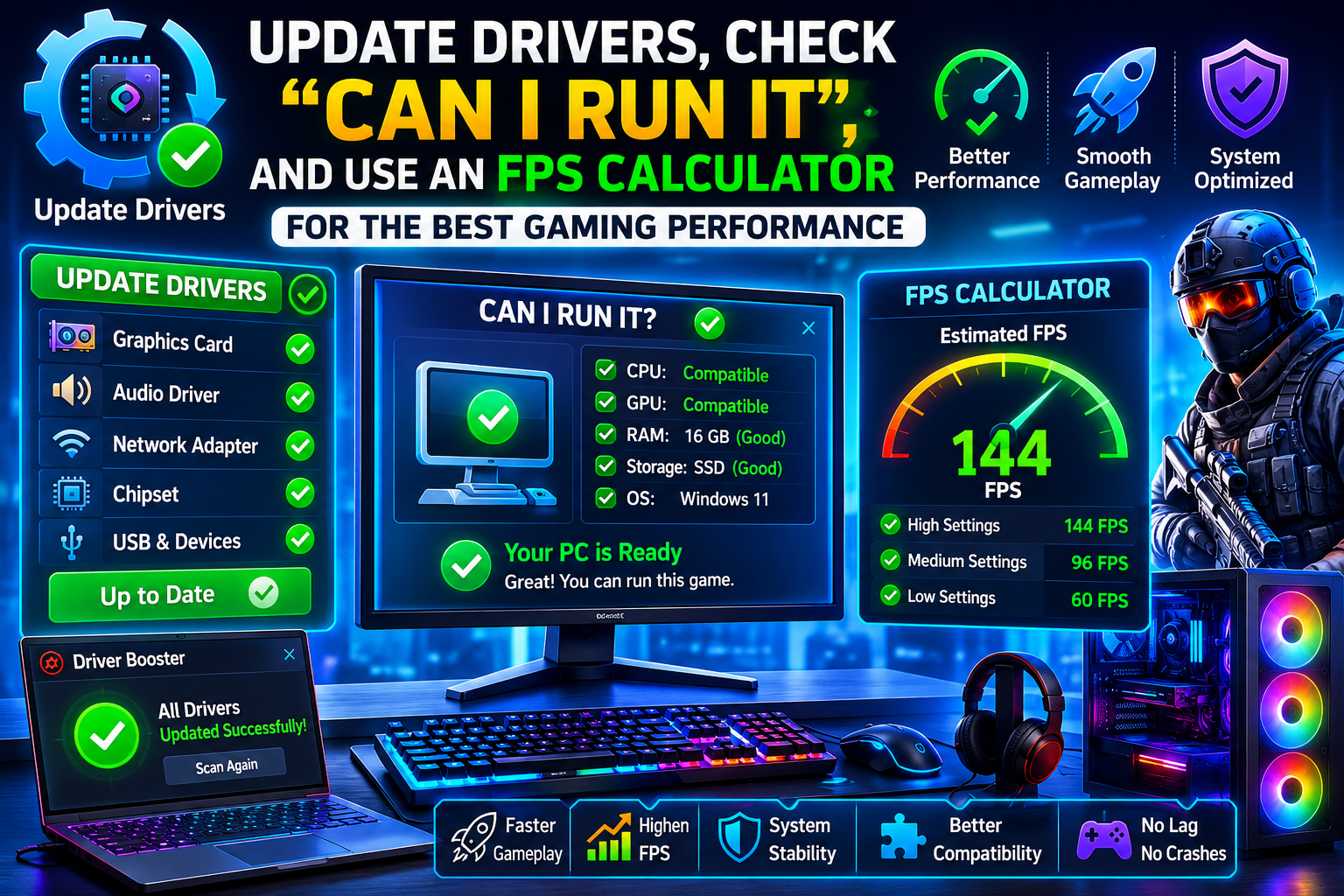 Update Drivers, Check Can I Run It, and Use an FPS Calculator to Enhance Your Gaming Experience